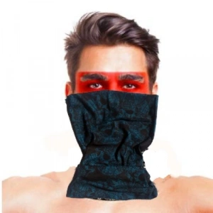 Mey İthalat® Baf Bandana Çoklu Kafatası Mavi Siyah Maske