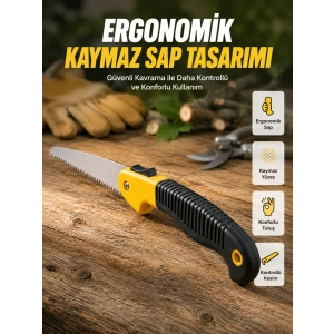 Mey İthalat® Bahçe ve Odun Kesimi İçin Katlanır El Testeresi
