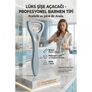 Mey İthalat® Barmen Tipi Şişe Açacağı - Ergonomik, Dayanıklı, Sofra Tipi Açacak 722320