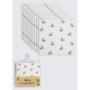 Mey İthalat®   Bear 20x20 10Lu Penye Mendil 90162 Ekru