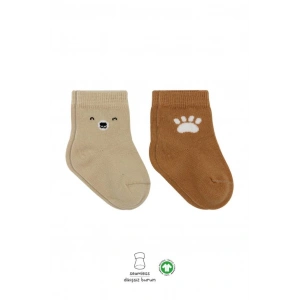 Mey İthalat®  Bear Penye Soket Çorap 2Li BS10116 Bej