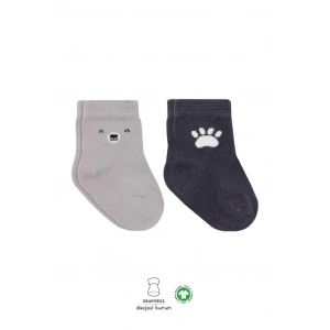 Mey İthalat®  Bear Penye Soket Çorap 2Li BS10116 Gri