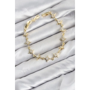 Mey İthalat® CM Kutup Yıldızı Model Gold Renk Zirkon Taşlı Kadın Bileklik