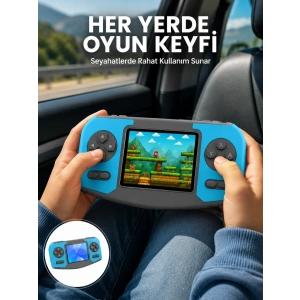 Mey İthalat® Çocuklara Özel Retro Oyun Konsolu Portatif Eğlence Cihazı