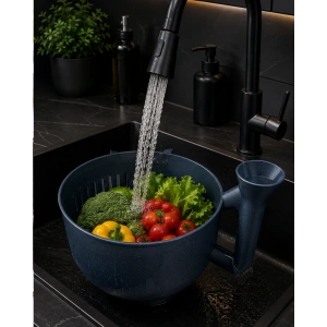 Mey İthalat® Çok Amaçlı Sebze ve Meyve Temizleme Kabı Pratik Süzgeçli Yapı