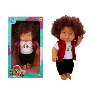 Mey İthalat® Curly Bebek Tulumlu Elbiseli Et Bebek 35 cm