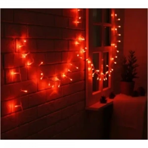 Mey İthalat® Damla Uçlu Kırmızı Dekoratif Işık 10 Metre 100 LED