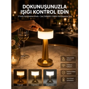 Mey İthalat® Dekoratif Masa Lambası Dokunmatik Renk Değiştirebilen Gece Lambası
