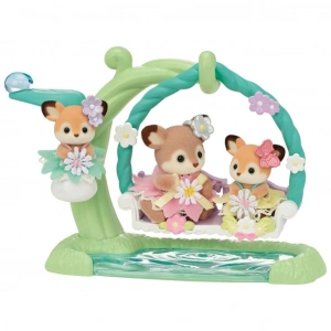 Mey İthalat® Geyik Bebeklerin Çiçekli Salıncak Seti