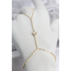 Mey İthalat® Gold Renk Pirinç Zirkon Taşlı Kalp Model Şahmeran