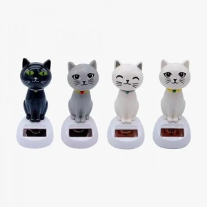 Mey İthalat® Güneş Enerjili Solar Sallanan Kedi Figürü