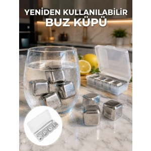 Mey İthalat® Hızlı Soğutma Özellikli Paslanmaz Metal Buz Küpü Takımı Yeni Nesil