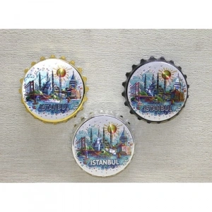 Mey İthalat® İstanbul Temalı Gazoz Kapağı Magnet - Model 2