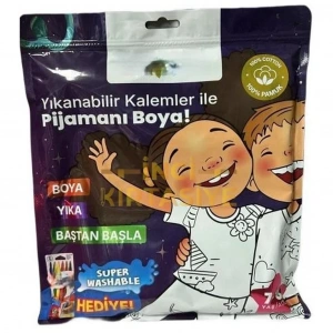 Mey İthalat® Kalem Hediyeli Boyanabilir Pijama 7-8 Yaş