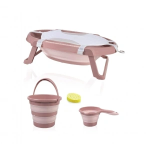 Mey İthalat®   Katlanır Banyo 5Li Küvet Seti 596 Somon