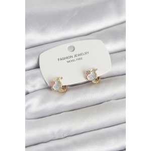 Mey İthalat® Kitty Model Gold Renk Pirinç Çocuk Küpe