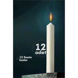 Mey İthalat® Klasik Mum 12 Adet - Kokusuz Mum 721864
