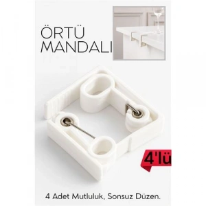 Mey İthalat® Masa Örtüsü Mandalı Kavisli Plastik 4lü Yaylı Klips 717060