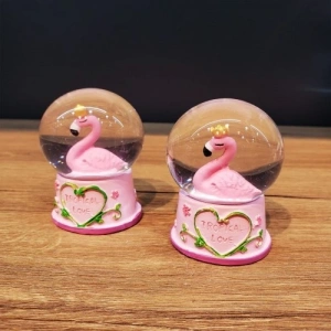 Mey İthalat® Mini Işıklı Flamingo Kar Küresi