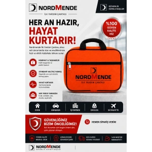 Mey İthalat® Nordmende İlk Yardım Çantası Acil Müdahale Seti – Araç, Ev, Ofis ve Seyahat İçin