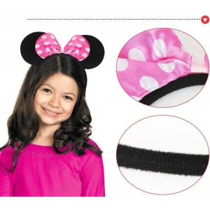 Mey İthalat® Pembe Fiyonklu Minnie Mouse Tacı Mini Kulak