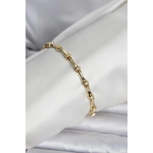 Mey İthalat® Pirinç Gold Renk Kemik Model Kadın Bileklik