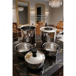 Mey İthalat® Profesyonel 5li Çelik Berber Paslanmaz Çelik Tıraş Seti  722951