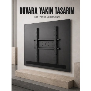 Mey İthalat® Sabit Televizyon Askı Aparatı 50-95 İnce Profil Sağlam Metal TV Duvar Braketi