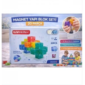 Mey İthalat® SH59837 MAGNET KÜP YAPI BLOK SETİ 20 PARÇA