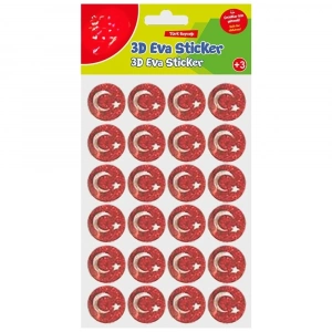 Mey İthalat® Simli Eva Sticker Ay Ve Yıldız 24lü Sticker