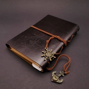 Mey İthalat®  Siyah Deri Pusula Defter