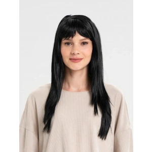Mey İthalat® Siyah Renk Uzun Parti Peruğu