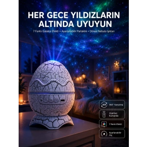 Mey İthalat® Yumurta Görünümlü Masa ve Gece Lambası Renk Değiştirebilen Projektör