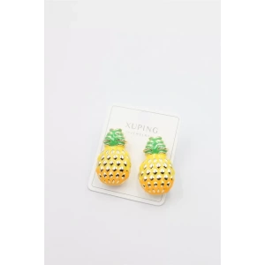 Mineli Ananas Küpe - Altın