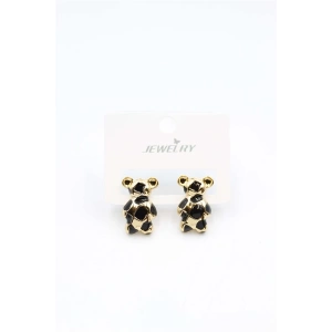 Mineli Ayıcık Küpe - Siyah