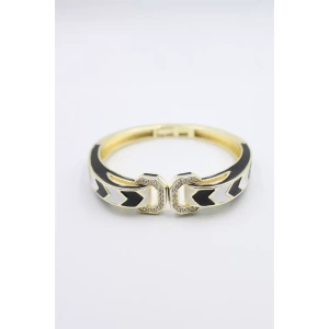 Mineli Kelepçe Bilezik - Altın