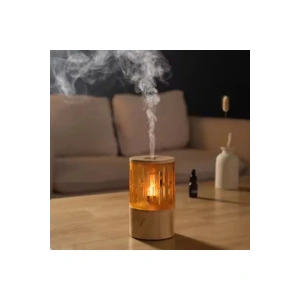 Mum Işığı Görünümlü Taşınabilir 125ml Kapasiteli Işıklı Aroma Yayıcı Hava Nemlendirici