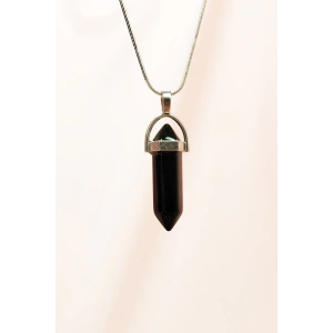 Onix Doğal Taşı Zincirli El Yapımı Tasarımlı Kolye Uç: 3,5 cm Zincir: 20 cm Kutulu