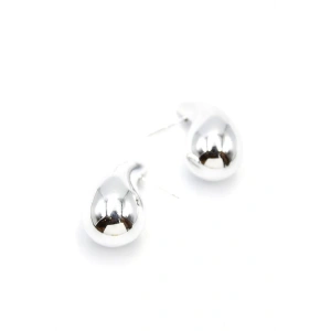 Orta Boy Damla Küpe - Gümüş