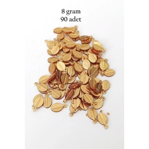 Oya Abiye Bileklik Kolye Pleksi Metalik Plastik Pul Altın Renk 8 gram 90 adet - BNC478
