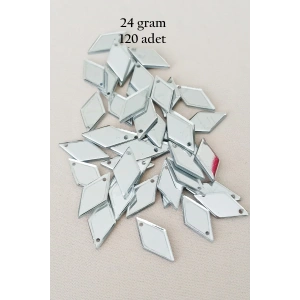 Oya Abiye Bileklik Kolye Pleksi Metalik Plastik Pul Gümüş Renk 24 gram 120 adet - BNC577