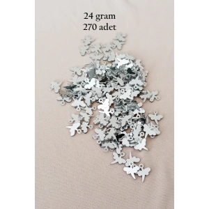 Oya Abiye Bileklik Kolye Pleksi Metalik Plastik Pul Gümüş Renk 24 gram 270 adet - BNC563
