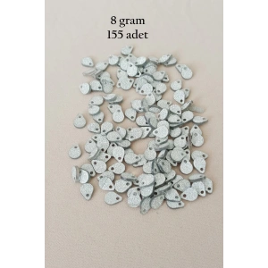 Oya Abiye Bileklik Kolye Pleksi Metalik Plastik Pul Gümüş Renk 8 gram 155 adet - BNC509