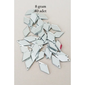 Oya Abiye Bileklik Kolye Pleksi Metalik Plastik Pul Gümüş Renk 8 gram 40 adet - BNC517