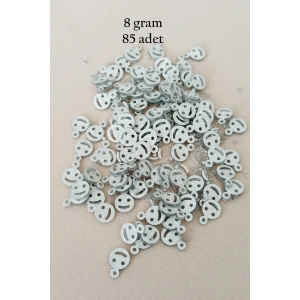 Oya Abiye Bileklik Kolye Pleksi Metalik Plastik Pul Gümüş Renk 8 gram 85 adet - BNC525