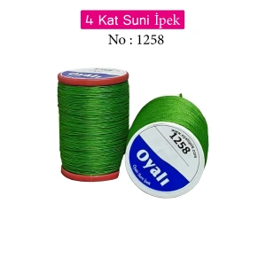 Oyalı 4 Kat Suni İpek İplik İğne Oyası Boncuk İpi Tığ Oyası No:1258