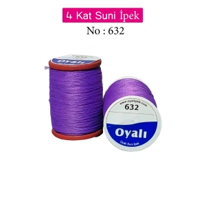 Oyalı 4 Kat Suni İpek İplik İğne Oyası Boncuk İpi Tığ Oyası No:632