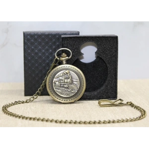 Özel Kutulu Tren Temalı Köstekli Saat Alk4670