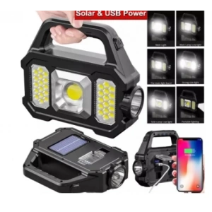 P-880a Solar Powerbanklı Şarjlı Taşınabilir Güçlü Fener