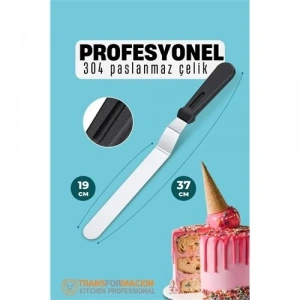 Pasta Spatulası Profesyonel 304 Paslanmaz Çelik 37 Cm